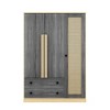NicBex Modern 2-Door Wardrobe Closet with Hanging Rod, 47.2" Storage Cabinet for Bedroom, Lockable Drawer & Anti-Tip Strap, Tall Dresser for Closet - 3 of 4