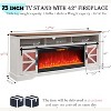 SinCiDo Fireplace TV Stand for 85" TV, w/ Sliding Barn Doors, Remote Control Adjustable 3D Fireworks and LED Lamp, w/ 42" Electric Fireplace TV Stand - 2 of 4