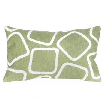 12"x20" Oversize Shapes Pattern Indoor/Outdoor Lumbar Throw Pillow Lime - Liora Manne