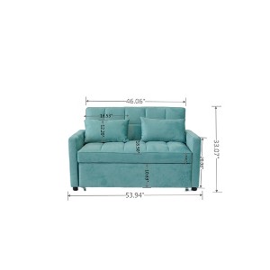 VYNXARIA Two Seater Pull Out Sofa Bed, Adjustable Backrest With Three USB Ports, Two Side Pockets, 3 in 1 Convertible Sleeper Sofa - 1 of 4