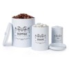 3-Piece Country Kitchen Canisters, Vintage Tea Sugar Coffee Canister Set, Rustic Farmhouse Metal Food Storage Tins for Coffee, Sugar for Kitchen - 3 of 4