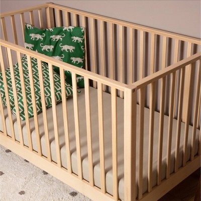 Natural Beechwood 3-in-1 Convertible Crib with Adjustable Height