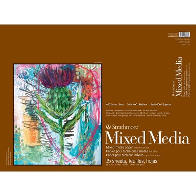 Strathmore 400 Series Mixed Media Pad, 18 x 24 Inches, 184 lb, 15 Sheets