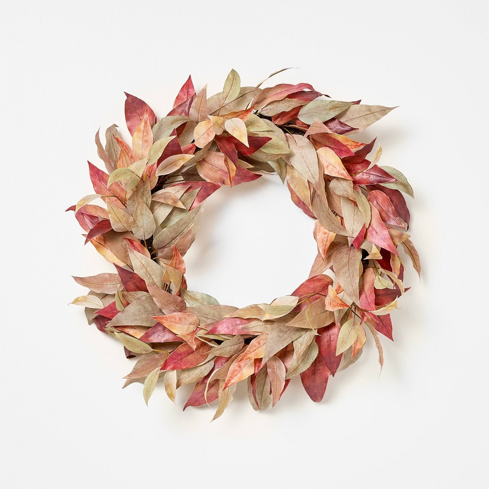 Eucalyptus Artificial Wreath Green -: Faux Polyester Leaves, 26" Unlit Indoor Decor - Threshold™ designed with Studio McGee