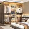 Besiost Closet Organizer with Extendable Hanging Rod, Walk-In Closet System Wardrobe with Adjustable Shelves - 3 of 4