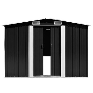 vidaXL Garden Shed Anthracite Galvanized Steel Large Garden Shed - 1 of 4