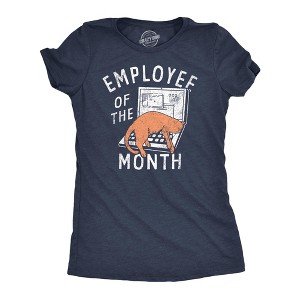 Womens Funny T Shirts Employee Of The Month Sarcastic Office Tee For Ladies - Crazy Dog Women's T Shirt - 1 of 4