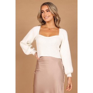 Petal and Pup Womens Gia Sweetheart Neck Bell Sleeve Knit Sweater - 1 of 3