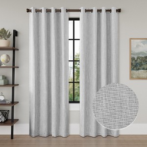 Awesome Home  Linen Texture Blackout Grommet Curtains Pair(2 Panels) - 1 of 4