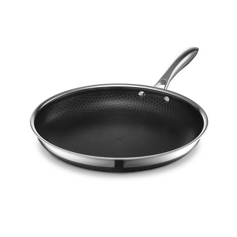 Hexclad 12 Inch Hybrid Stainless Steel Frying Pan And Glass Tempered Lid  With Stay-cool Handles : Target