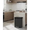 13.2 Gallon Trash Can with Soft Close Plastic Lid, Stainless Steel Garbage Can for Kitchen, Step-on Waste Bin with Liner Rim, Rear Handle, - 2 of 4