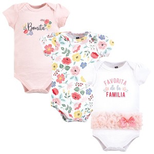 Hudson Baby Infant Girl Cotton Bodysuits, Favorita Botanical Tutu - 1 of 4