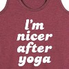 Women's - Instant Message - I'm Nicer After Yoga Graphic Racerback Tank - 2 of 4