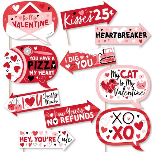 Big Dot Of Happiness Be My Galentine - Heart Decorations Diy Galentine's  And Valentine's Day Party Essentials - Set Of 20 : Target