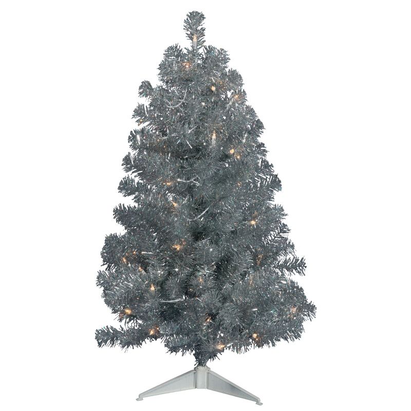 Vickerman Silver Dural LED Series Artificial Christmas Tree, 1 of 6