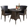 Brayden 3pc Wicker Patio Bistro Set - Brown - Christopher Knight Home: Weather & UV Resistant, Iron Frame - 2 of 4