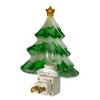 Northlight 5.5" Green and White Beaded Frosted Christmas Tree Night Light - 3 of 3