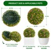 Artificial  Topiary Ball, Decorative Artificial Boxwood Balls with Flowers, Indoor Outdoor Faux Greenery for Fake Plants for Home Decor - 2 of 4
