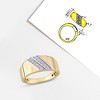EVERLY JEWELRY | Two-Tone Silver 1/4 CT TW Diamond Double Row Men's Ring - 4 of 4