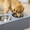 23'' Elevated Dog Bowls with Storage,Raised Feeder Stand with 2 Stainless Steel Bowls for Medium Dogs,Pet Feeding Station-LAOTIES - 3 of 4