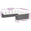 vidaXL 12 Piece Patio Sofa Set with Cushions Black Poly Rattan - Black and Cream Without Table - 3 of 4