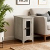 Gulches Transitional Washed Antique Gray MDF Pine 11 in Closed Cabinet Metal Mesh Door Base End Tables - 4 of 4