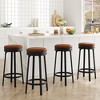 Garvee 30'' Swivel Bar Stools Set of 2 with Footrest, Backless Round Counter Height Barstools with Upholstered Cushion and Metal Frame - 2 of 4