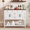 Sideboard Buffet Cabinet with Storage, 47in Large Modern Farmhouse Kitchen Wood Coffee Bar Cupboard Cabinet with 2 Drawers - 3 of 4