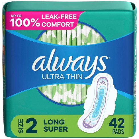 Always Ultra Thin Advanced Overnight Pads 76 Count Larger back 3x  Protection Syt