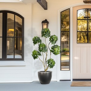 5/6/7ft Tall Fake Plant Indoor,Faux Floor Tree in White Planter with Multiple Trunks Design,Artificial Umbrella Schefflera Tree for Home Decor - 1 of 4