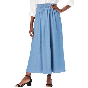 Jessica London Women's Plus Size Chambray Maxi Skirt - 1 of 4