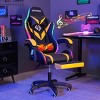 Hoffree Upholstered Massage Gaming Chair Ergonomic Office PC Chair with Bluetooth Speaker & RGB Light - 2 of 4