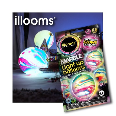 5ct illooms LED Light Up Marble Balloon