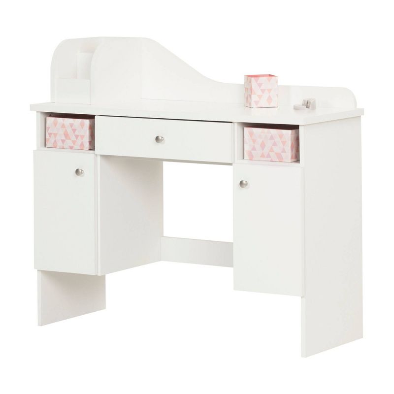 Vito Kids&#39; Makeup Desk with Drawer Pure White/Pink - South Shore, 1 of 13