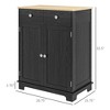 Kitchen Storage Cabinet, Sideboard Floor Cupboard with Solid Wood Top, Adjustable Shelf, and 2 Drawers - 3 of 4