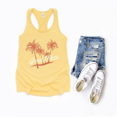 Simply Sage Market Women's Good Vibes Palm Trees Racerback Tank
