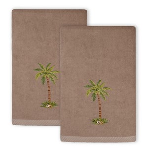 Linum Home Textiles 100% Turkish Cotton PALMERA Embellished Towel Set - 1 of 4