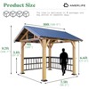 AMERLIFE 9x10FT Solid Wood Gazebo, Hardtop Steel Roof, Guest House, for Garden/Porch/Patio - 2 of 4