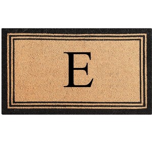 A1HC Natural Coir and PVC Backing Classic Border Monogrammed Door Mat, Anti-Shed Entry Doormat - 1 of 4