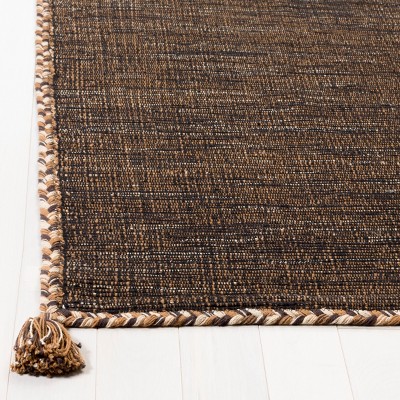 Handwoven Montauk Chic Brown/Black Cotton-Viscose Area Rug, 3' x 5'