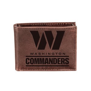 Evergreen NFL Washington Commanders Brown Leather Bifold Wallet Officially Licensed with Gift Box - 1 of 1