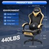 Hoffree Leather Massage Gaming Chair Ergonomic Office PC Chair with Bluetooth Speaker & Footrest - 2 of 4