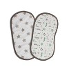 Bacati - Soccerball Green/Gray Muslin 4 pc set of Bibs & Burp Cloths Set - 3 of 4