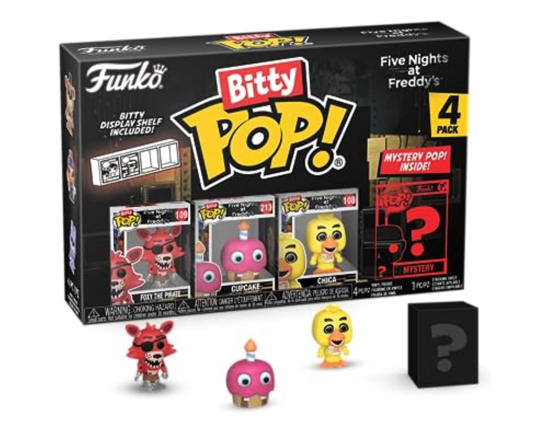 Funko Bitty POP! Five Nights at Freddy's (FNAF) Foxy, Cupcake, Chica, & Mystery