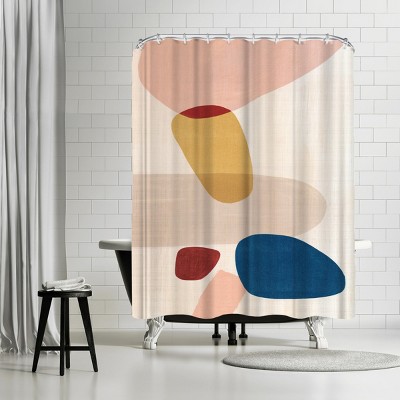 Americanflat Pink Pebbles I by Pi Creative Art 71" x 74" Shower Curtain