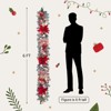 6 Ft Pre Lit Christmas Garland, Lighted Artificial Holiday Garland with 20 Led Lights, Bows & Poinsettia, Indoor Outdoor Xmas Decoration for Window - 3 of 4