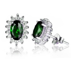 Kate Sterling Silver Purple Clear CZ Stud Earrings Womens Ginger Lyne Collection - 1 of 4