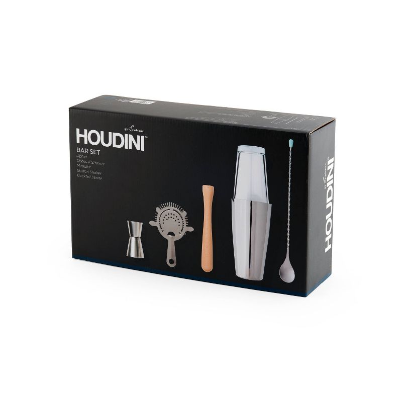 Houdini 5pc Bar Tool Set (Shaker, Jigger, Strainer, Muddler, Stirring Spoon), 4 of 13