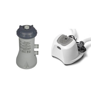 Intex Krystal Clear 1000 GPH Filter Pump & 15000 Gal Saltwater Chlorinator - 1 of 4