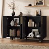 ORRD 54" Retro 4-Door Buffet Cabinet Adjustable Shelves, Black Dining/Kitchen/Living Room - 2 of 4